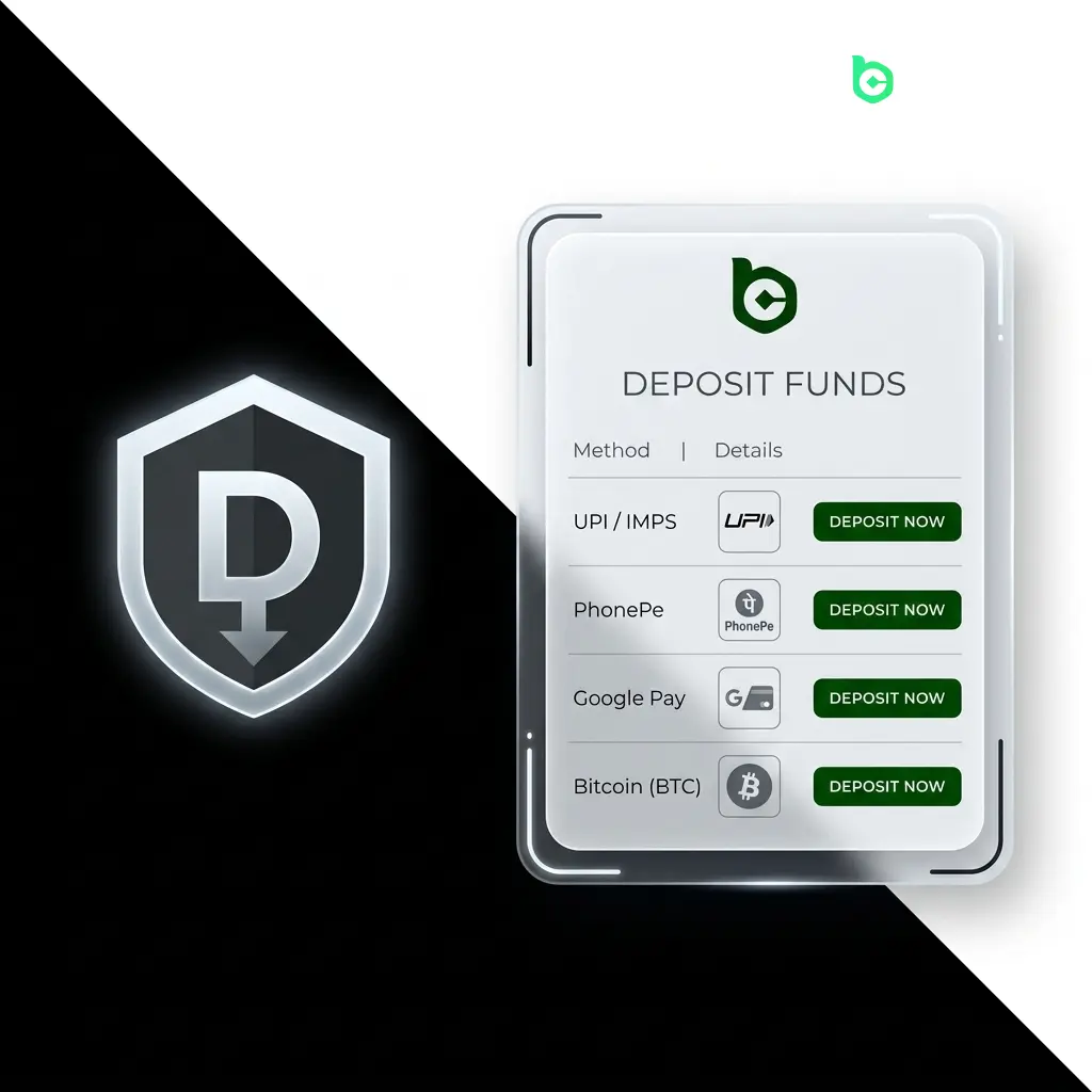 BC Game India deposit methods including UPI, PhonePe, Google Pay, PayTM, and cryptocurrencies like BTC and ETH