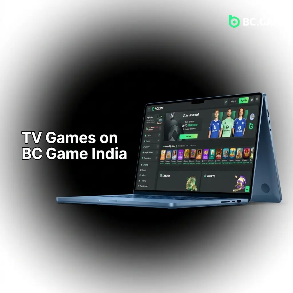 TV Games section on BC Game India featuring live-hosted formats like Wheel of Fortune, Bingo, and Lottery Draw Shows