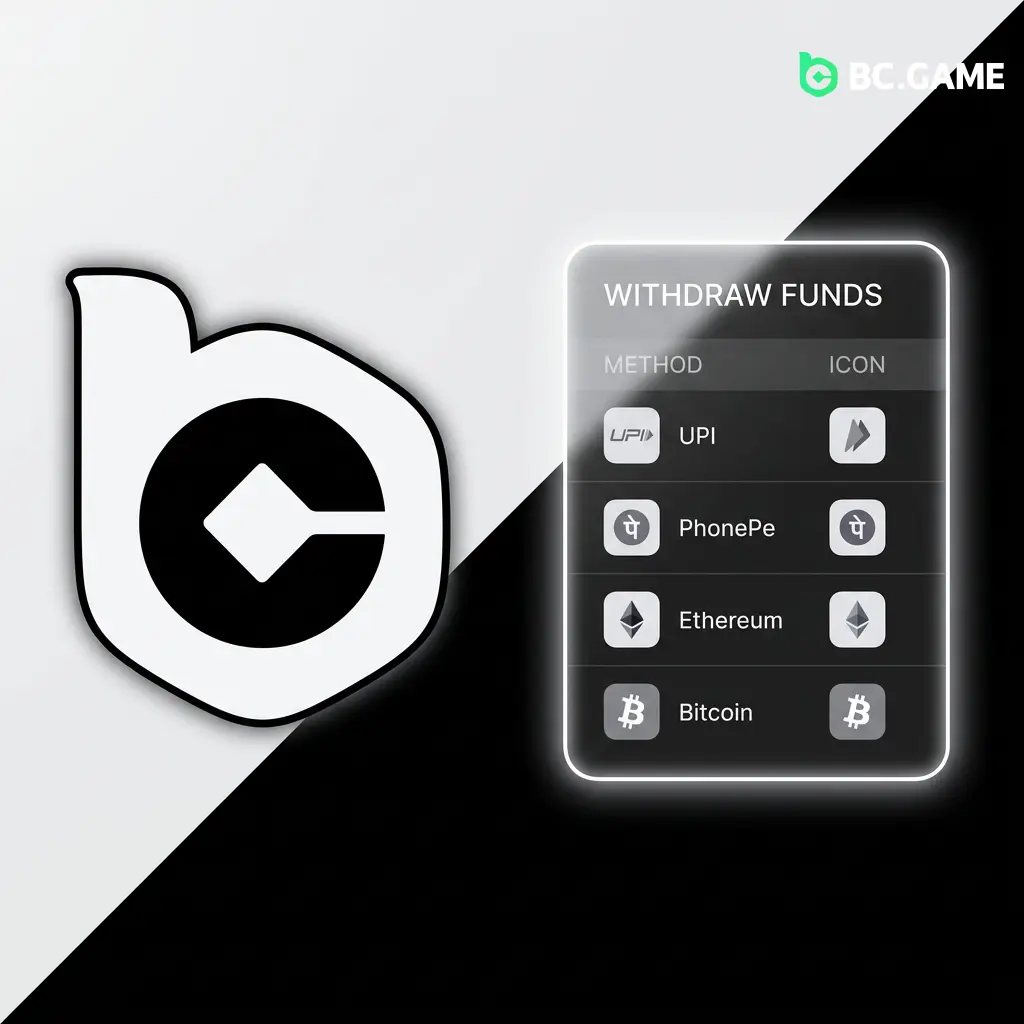 BC Game India withdrawal methods including UPI, PhonePe, Google Pay, crypto options like BTC, ETH, USDT with secure SSL process